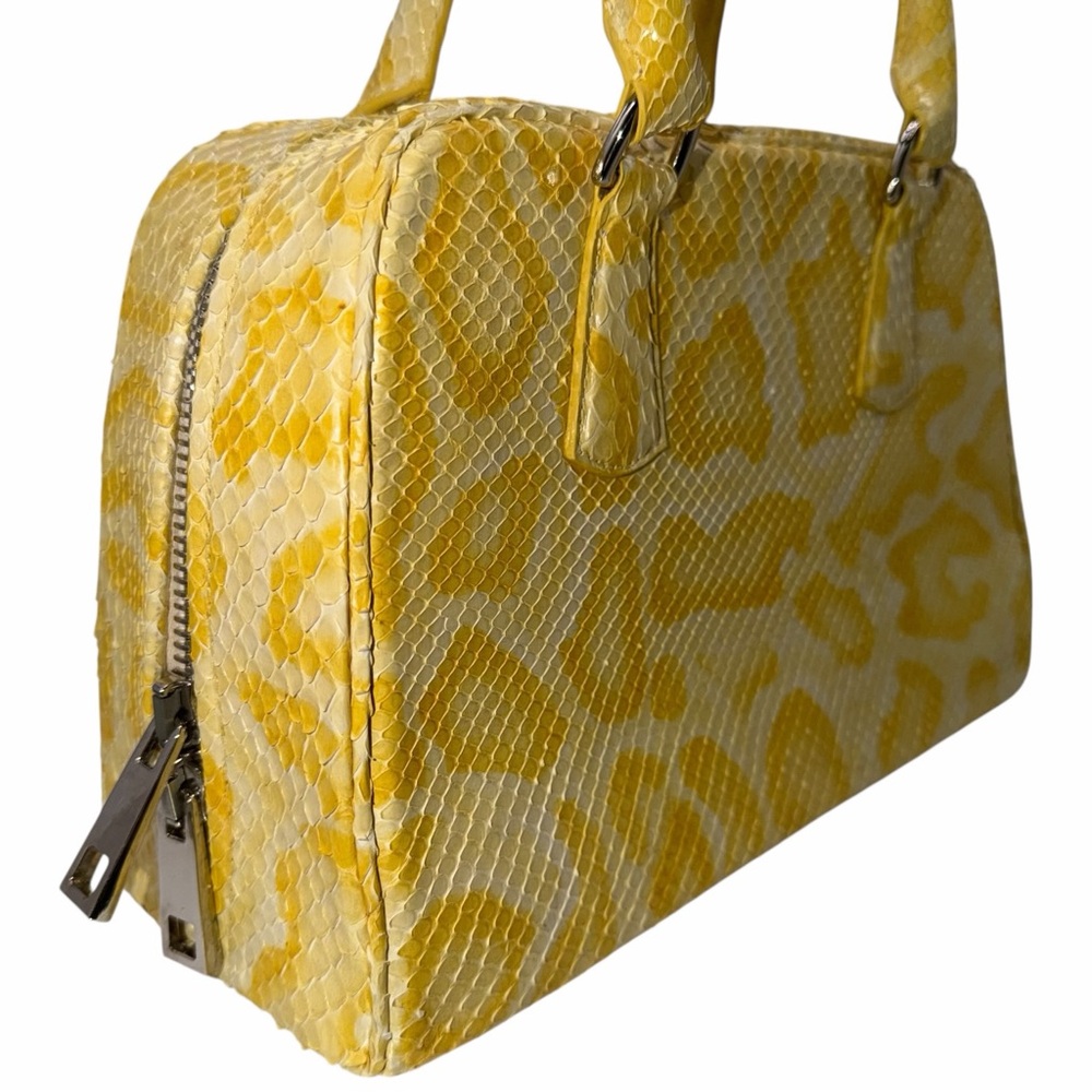 Dennis Basso Snakeskin Leather Python Yellow Hand… - image 2